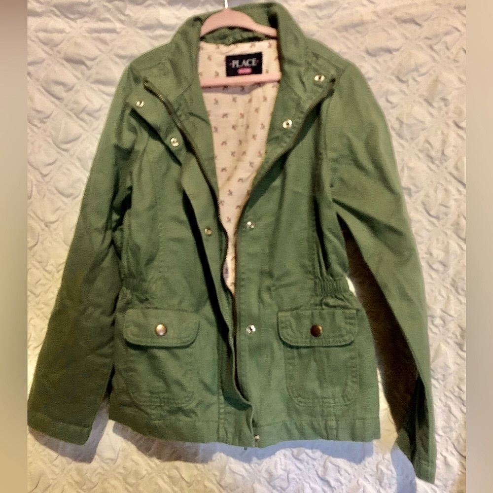 Children's Place Green Twill Jacket size 7/8